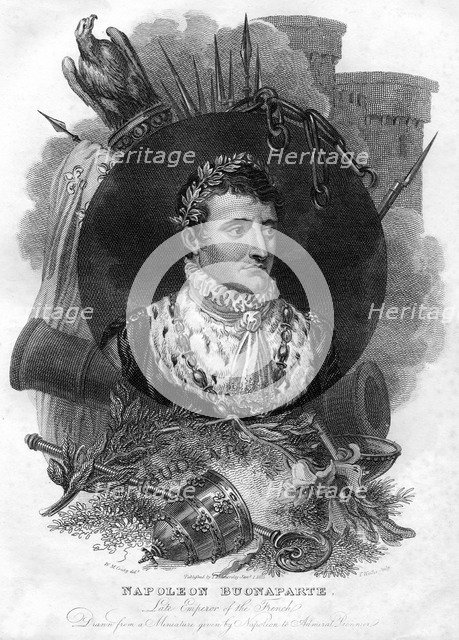 Napoleon I (1769-1821), Emperor of France, 1816.Artist: T Wallis