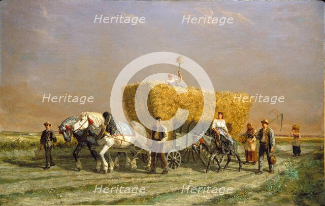 Last Load of Wheat, 1892. Creator: Jules Jacques Veyrassat.
