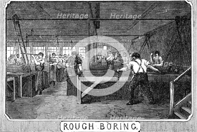 Royal Small Arms Factory, Enfield: Rough Boring, 1861. Creator: William James Palmer.
