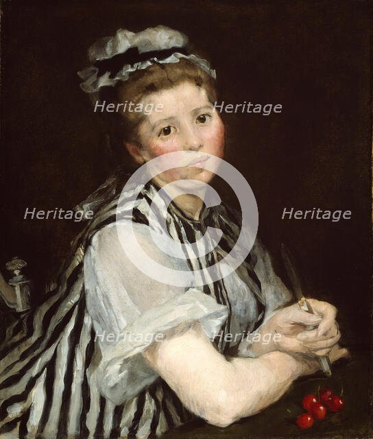 Girl with Cherries, c. 1870. Creator: Eva Gonzales.