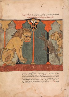 The Lion-King Recruits the Ascetic Jackal, Folio from a Kalila wa Dimna, 18th century. Creator: Unknown.