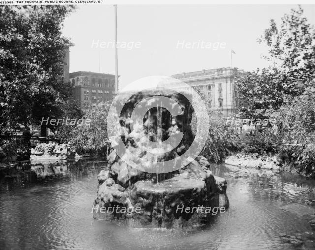 Fountain, Public Square, Cleveland, O[hio], The, between 1900 and 1920. Creator: Unknown.