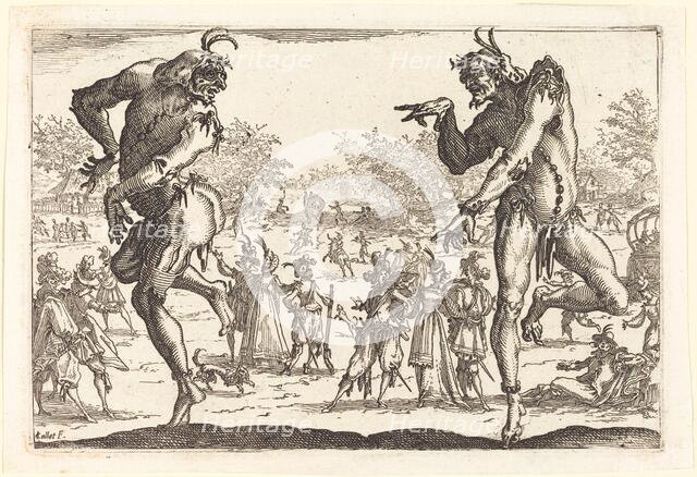 Two Zanni, c. 1616. Creator: Jacques Callot.