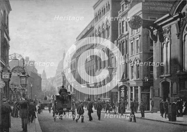 Cannon Street, looking west, City of London, c1910 (1911). Artist: Unknown.