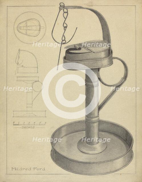 Betty Lamp and Stamp, c. 1936. Creator: Mildred Ford.