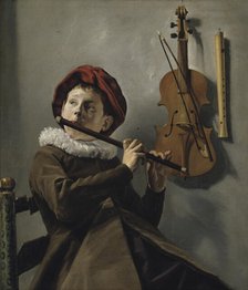 Boy playing the Flute, early 1630s. Creator: Judith Leyster.