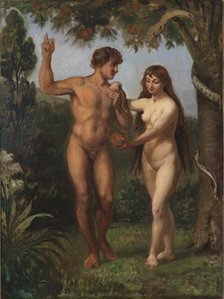Eve Tempts Adam, 1825-1873. Creator: Wilhelm Marstrand.