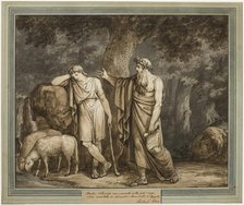 Telemachus is Consoled by Termosiris, Priest of Apollo, from The Adventures of..., 1808. Creator: Bartolomeo Pinelli.