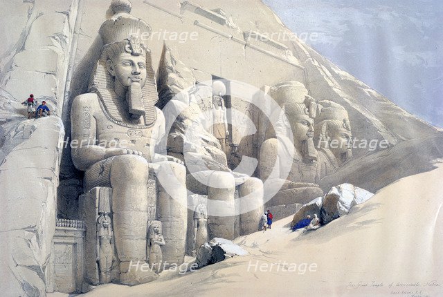 'The Great Temple of Abu Simbel, Nubia', c19th century. Artist: David Roberts