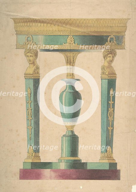 Design for a Table, early 19th century. Creator: Attributed to Adrien Louis Marie Cavelier.