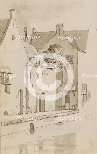 Rear facades of houses along a quay, c.1783-c.1797. Creator: Johannes Huibert Prins.