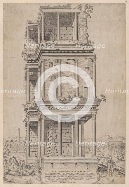 Speculum Romanae Magnificentiae: The Septizodium, 1556., 1556. Creator: Anon.