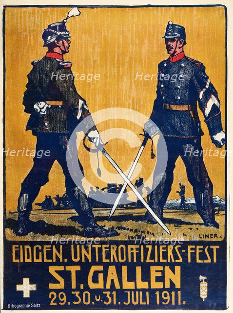 Eidgenössische Unteroffiziersfest, St. Gallen, 1911. Creator: Liner, Carl August (1871-1946).