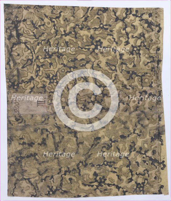 Book cover with marbled pattern, 19th century. Creator: Anon.