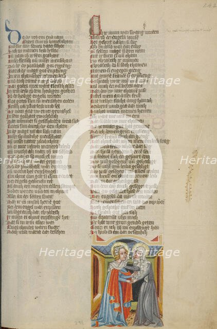 The Visitation; Weltchronik, about 1400-1410. Creator: Unknown.