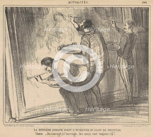 La dernière semaine avant l'ouverture du salon ..., 19th century. Creator: Honore Daumier.