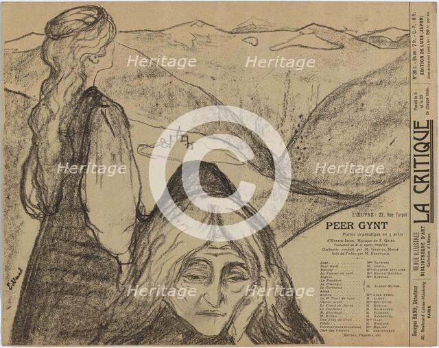 Theatre Programme: "Peer Gynt" by H. Ibsen, 1896. Creator: Munch, Edvard (1863-1944).