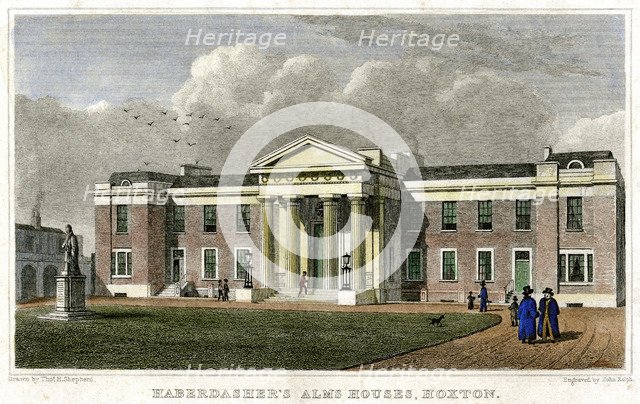 Haberdasher's Alms Houses, Hoxton, Hackney, London, 1828.Artist: John Rolph