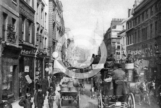 Fleet Street as seen from opposite Salisbury Court, London, 1880 (1926-1927). Artist: Unknown