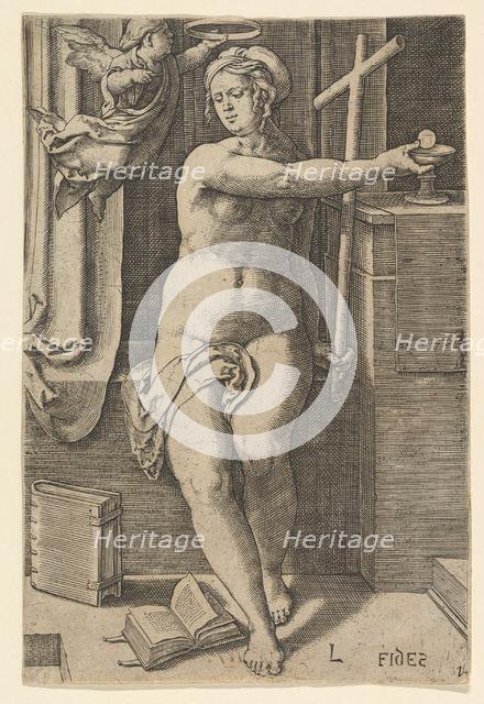 Faith (Fides), from the series The Seven Virtues, 1530. Creator: Lucas van Leyden.