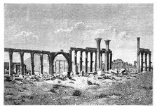 A ruined colonnade at Palmyra (Tadmur), Syria, 1895. Artist: Unknown