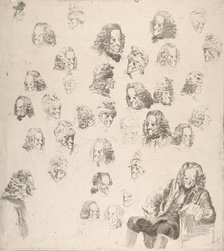 Sketches of Voltaire at Age Eighty-One, 1775. Creator: Vivant Denon.