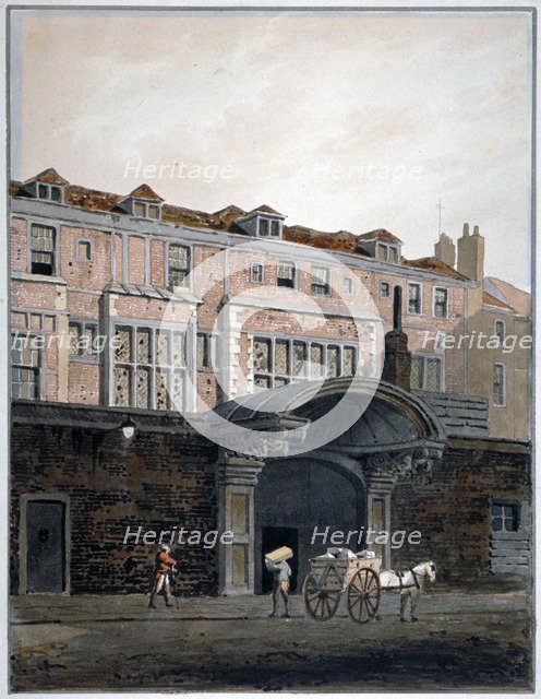 Gateway of Winchester Place, London, 1820.           Artist: George Shepherd