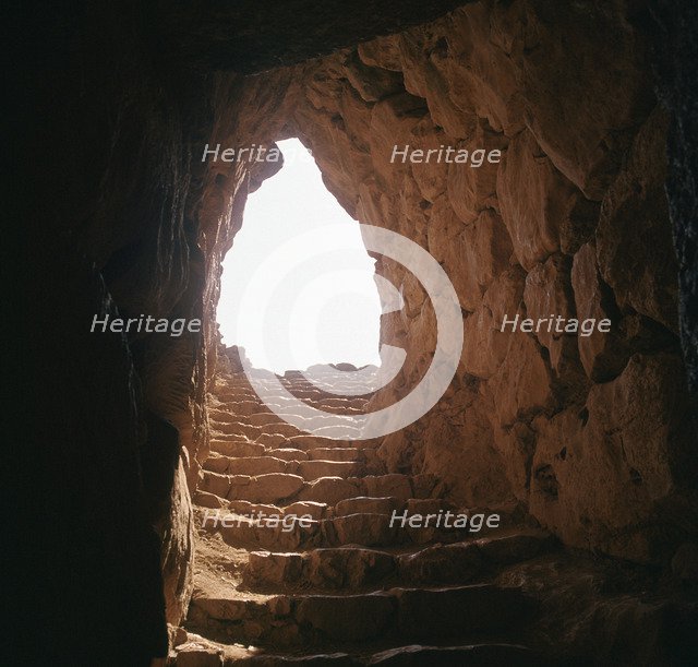 The steps leading to the cistern in Mycenae Artist: Unknown