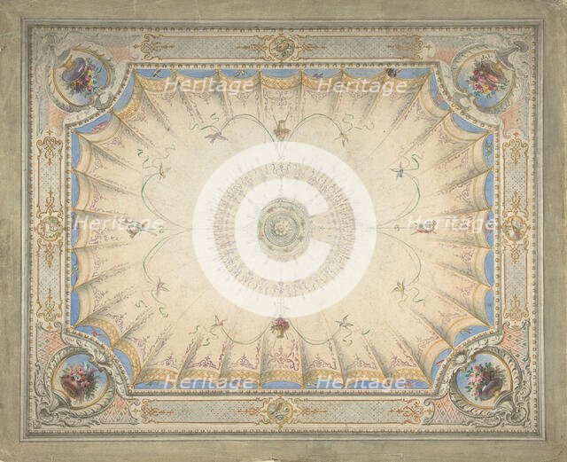 Ceiling Design for the Boudoir, Ardgowan, ca. 1868. Creator: Attributed to J. S. Pearse.