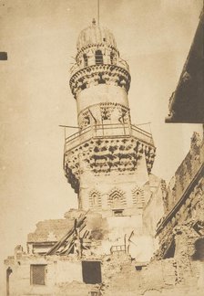 Minaret penché de la Mosquée de Bibars, au Kaire, December 1849-January 1850. Creator: Maxime du Camp.