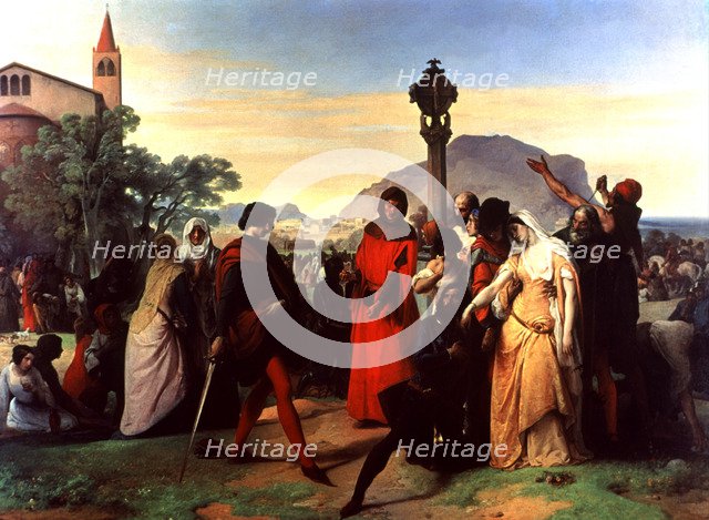 Sicilian Eve (1282), oil Painting from 19th century by Francesco Hayez.