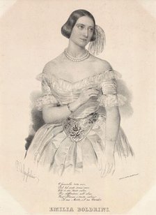 Portrait of the opera singer Emilia Boldrini, 1842. Creator: Guglielmi, Pedro Augusto (1811-1854).