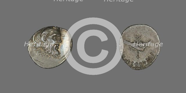 Denarius (Coin) Depicting the Mask of Pan, 48 BCE. Creator: Unknown.