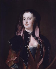Lady in black and red suit, 1699-1762. Creator: Andreas Møller.