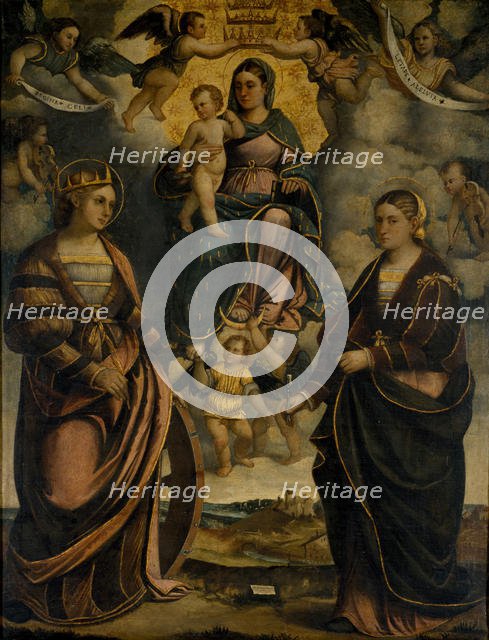 Madonna and Child between the saints Catherine and Apollonia, 1526. Creator: Dal Toso, Girolamo (1480-1548).