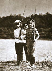 Tsarevich Alexei of Russia, aged 12, c1916. Artist: Unknown