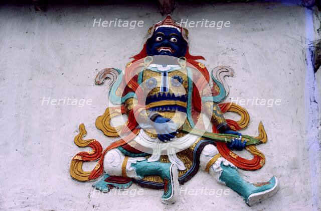 Painted sculpture, Ladakh, India, 1988. Creator: Amanda Waite.