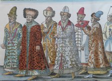 Portrait of Moscow Monarchs Ivan III, Vasili III Ivanovich, Ivan IV of Russia and entourage. Artist: Anonymous  