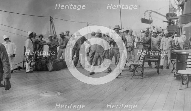 Coaling "MINAS GERAES", between c1910 and c1915. Creator: Bain News Service.