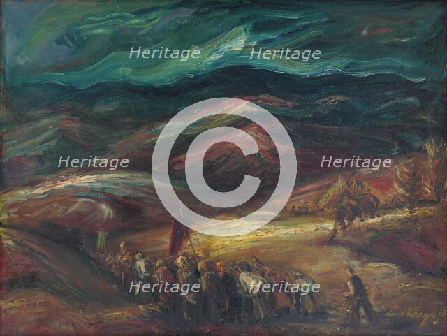 Landscape with procession, 1943. Creator: Ludovít Varga.