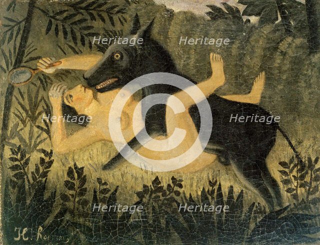 La belle et la bête (Beauty and the Beast), c. 1908. Creator: Rousseau, Henri Julien Félix (1844-1910).