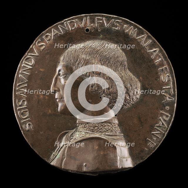 Sigismondo Pandolfo Malatesta, 1417-1468, Lord of Rimini and Fano [obverse], 1446. Creator: Matteo di Andrea de Pasti.