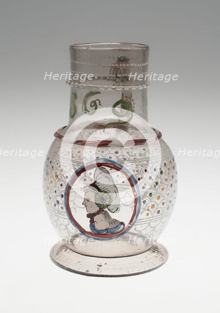Jug with the Head of a Woman, Bohemia, 1597. Creator: Bohemia Glass.