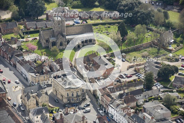 Devizes Town Hall and St John the Baptists Church, Devizes, Wiltshire, 2017. Creator: Damian Grady.