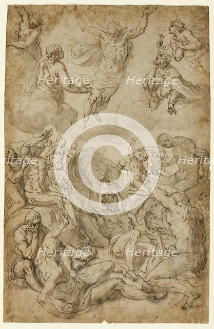 Saint Roch and the Virgin Interceding with Christ on Behalf of Plague Victims, n.d. Creator: Sante Peranda.