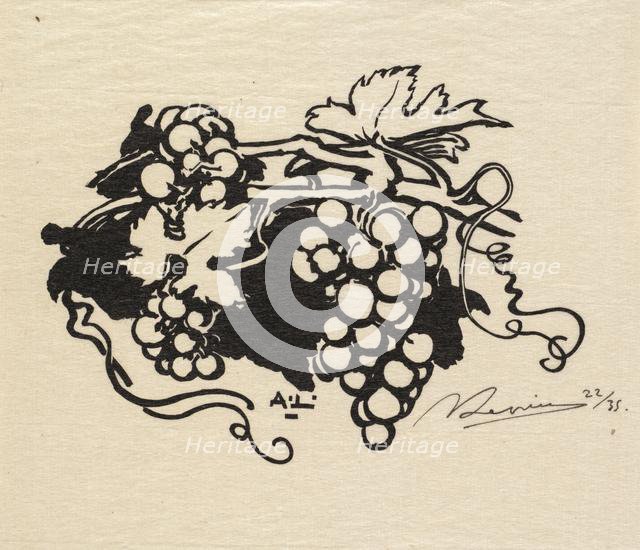 Fontainebleau Forest: Tailpiece, Grapes (La Forêt de Fontainebleau: Cul-de-lampe), 1890. Creator: Auguste Louis Lepère (French, 1849-1918); A. Desmoulins, Published in Revue Illustrée, 1887-90.