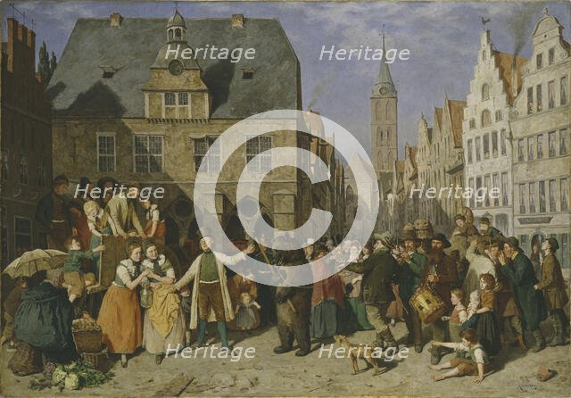 A Dancing Bear, 1865. Creator: August Jernberg.