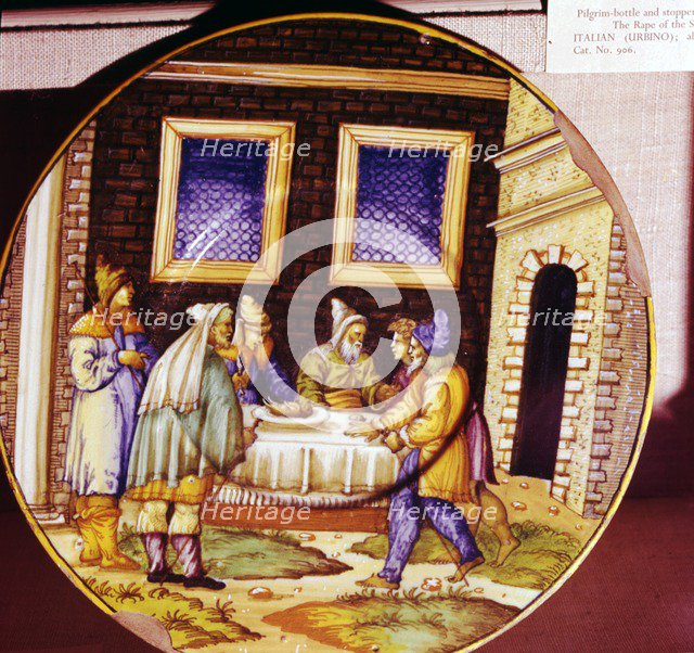 The Institution of Passover, Italian Earthenware plate from Urbino, c1540-1545 Artist: Unknown.