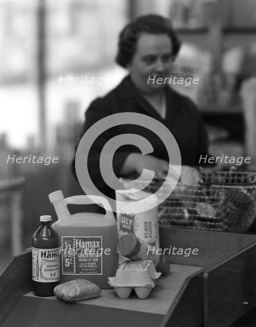 Supermarket checkout, Mexborough, South Yorkshire, 1966. Artist: Michael Walters