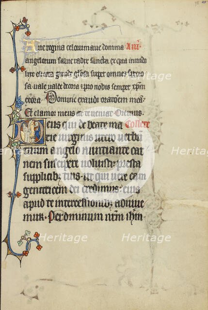 Initial D: The Annunciation; Ruskin Hours, about 1300. Creator: Unknown.